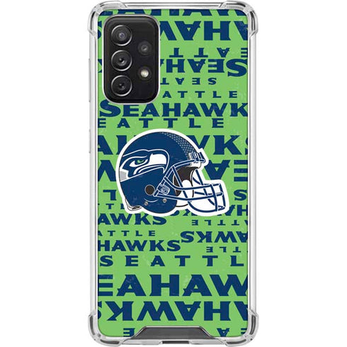 NFL Seattle Seahawks - Blast Green Galaxy A72 5G Clear Case